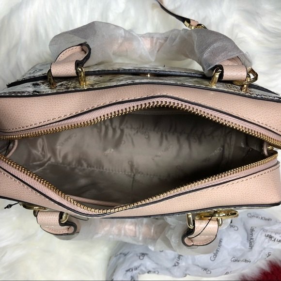 Calvin Klein Animal Print Liquid Python Multi-tone Satchel - Picture 9 of 10